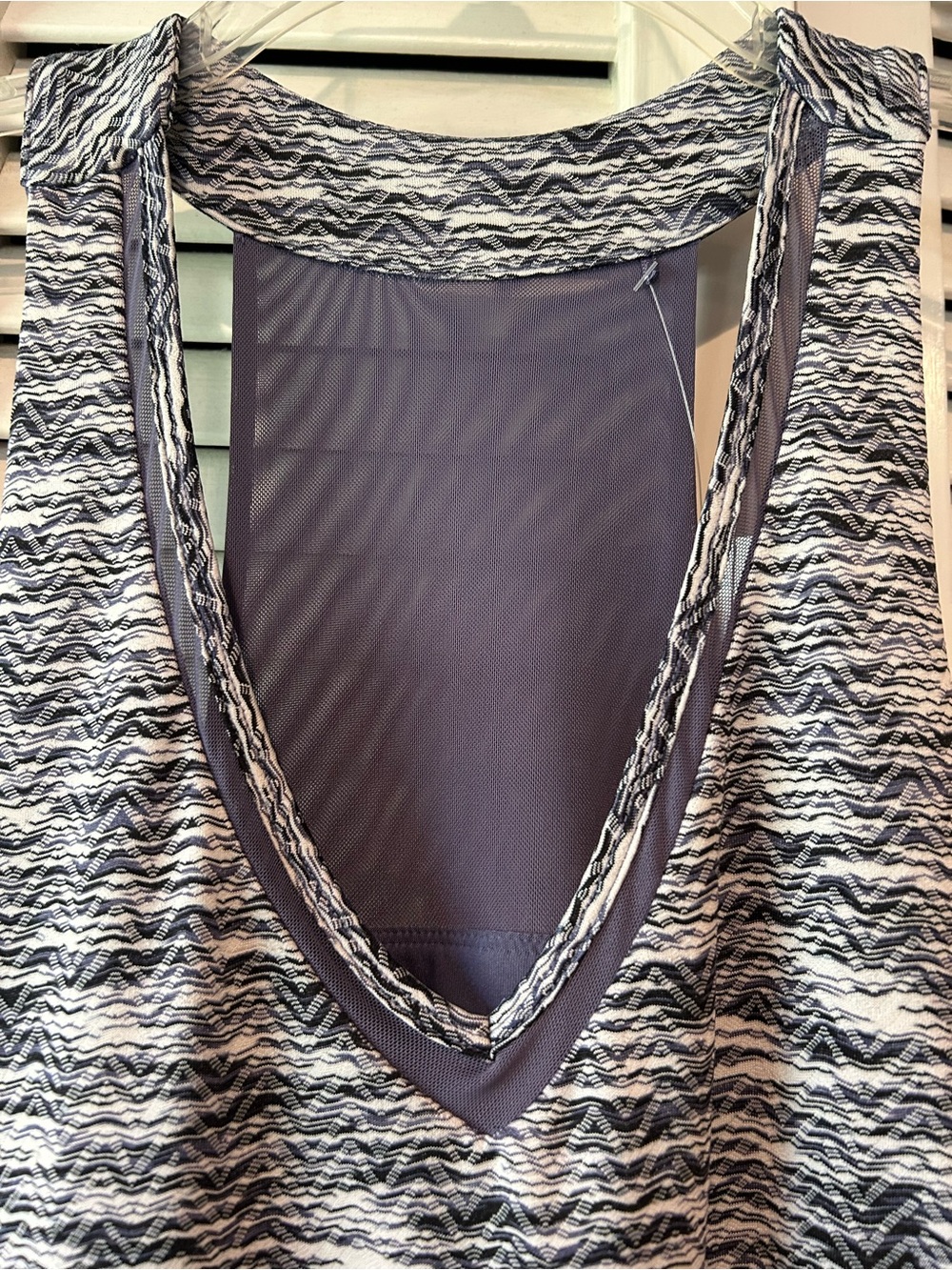 MPG Marled Gray-Blue Sleeveless V-Neck Travel Dress - Picture 3 of 7